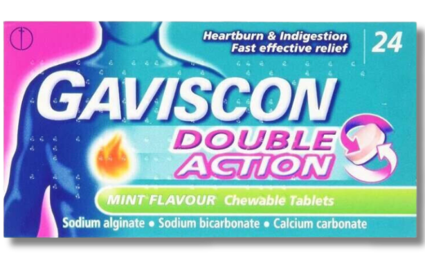 Gaviscon Double Action Heartburn and Indigestion Mint – 24 Tablets