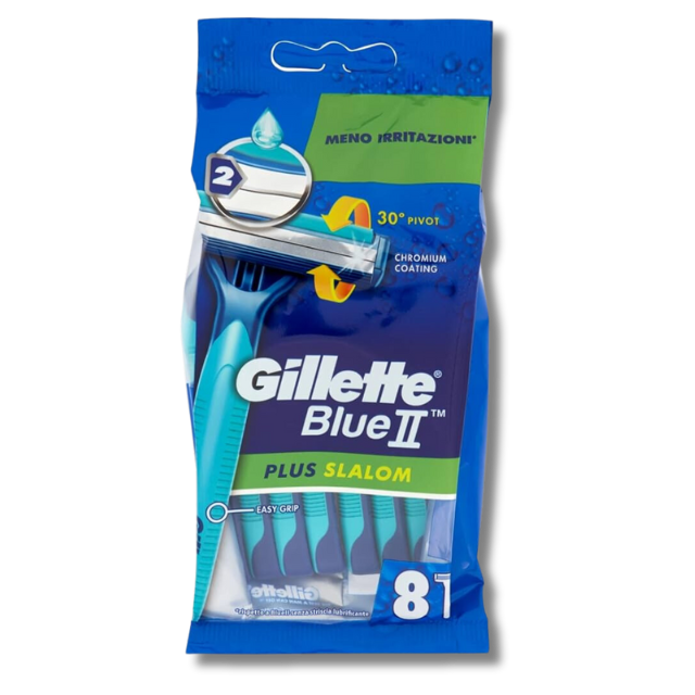 Gillette Blue II Plus Disposable Razors – 8 Pack