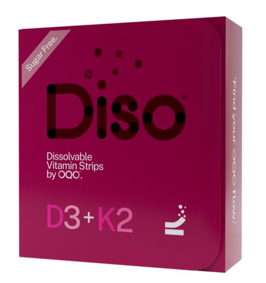 Vitamin D3 & K2 Oral Strips - Diso Raspberry - 30 Dissolvable Oral Strips