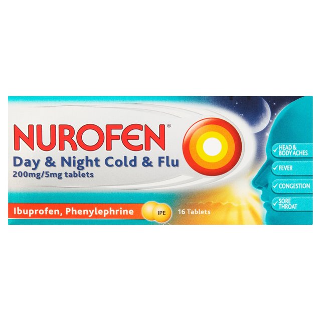 Nurofen Day & Night Cold & Flu 200mg/5mg - 16 Tablets