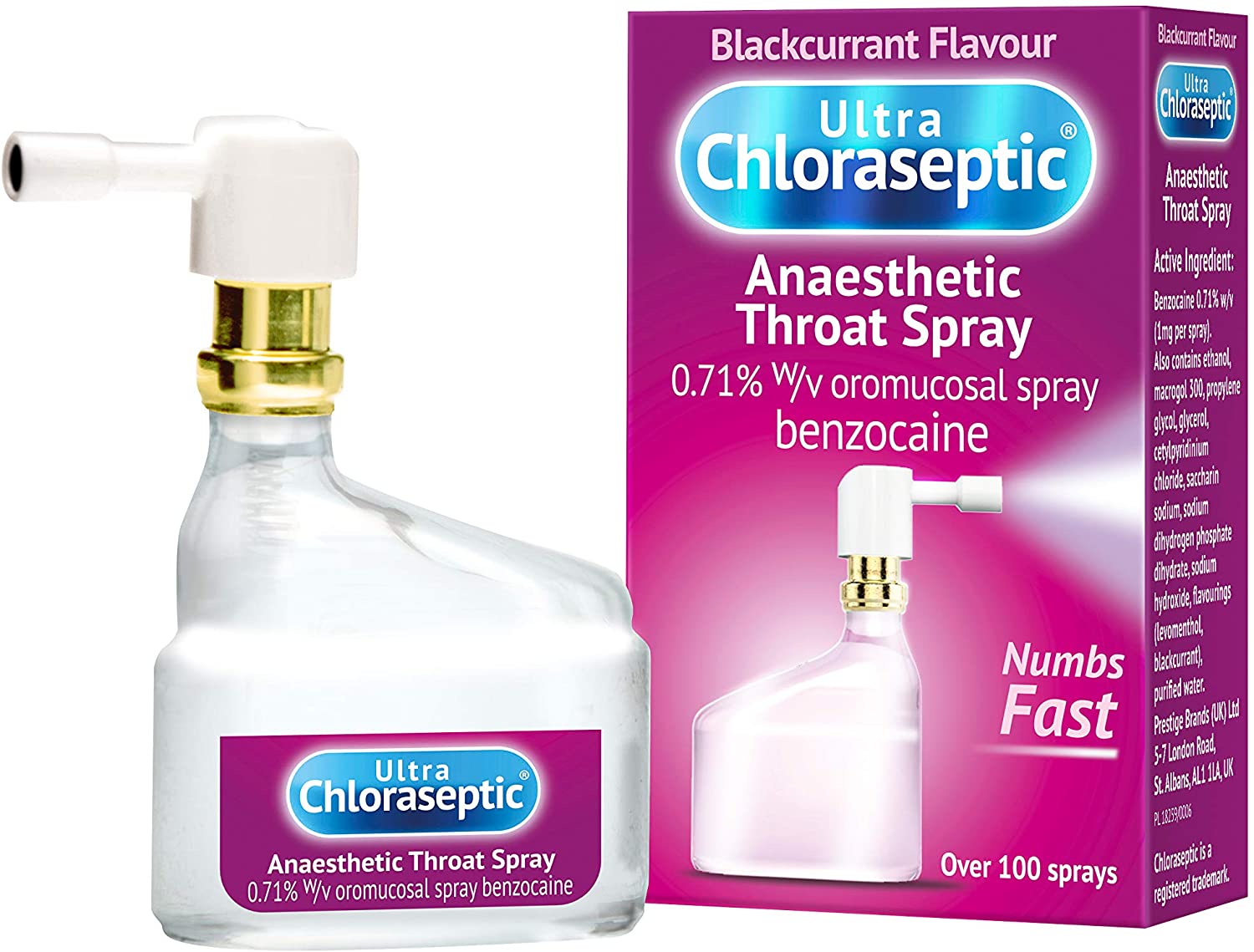 Ultra Chloraseptic Anaesthetic Throat Spray Blackcurrant 15ml